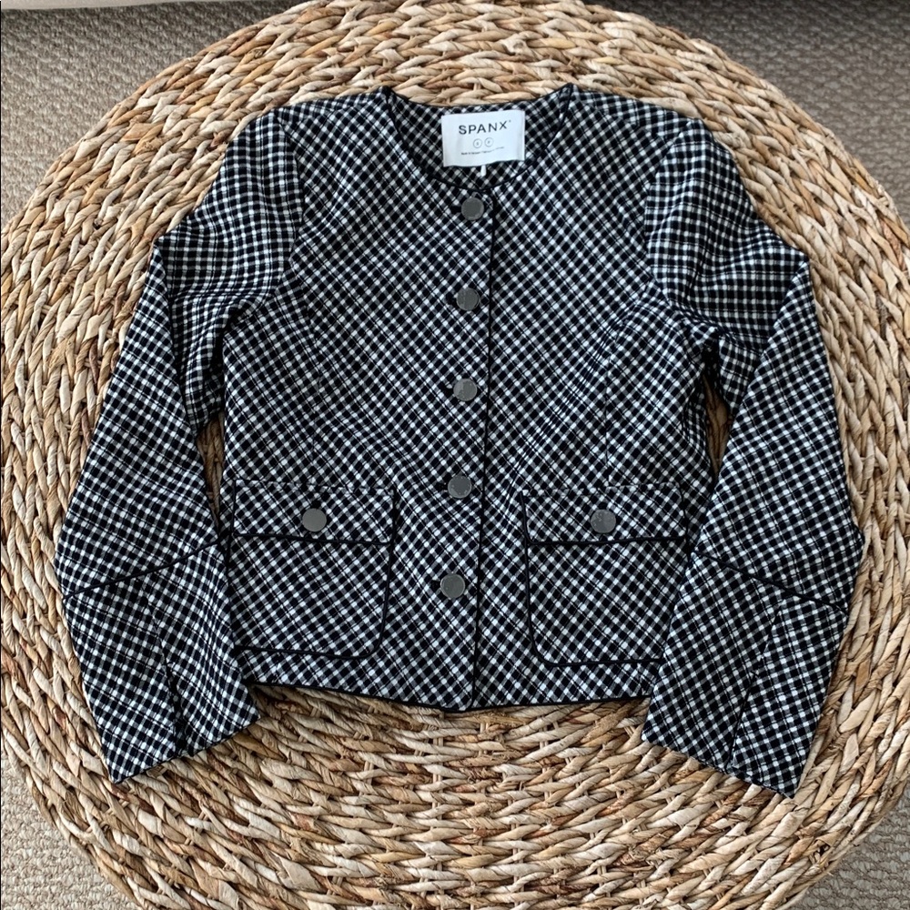 SPANX Ponte Plaid Jacquard Lady Jacket - Picture 4 of 16